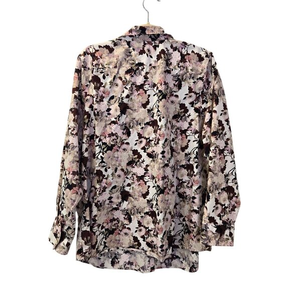 Lands' End Floral Non-Iron Supima Cotton Button Down Shirt Size 24W - Picture 2 of 6